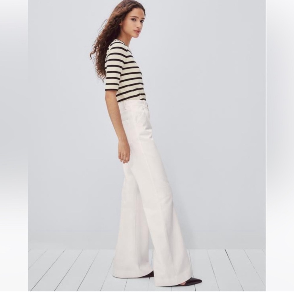 White Massimo Duti Flared Jeans